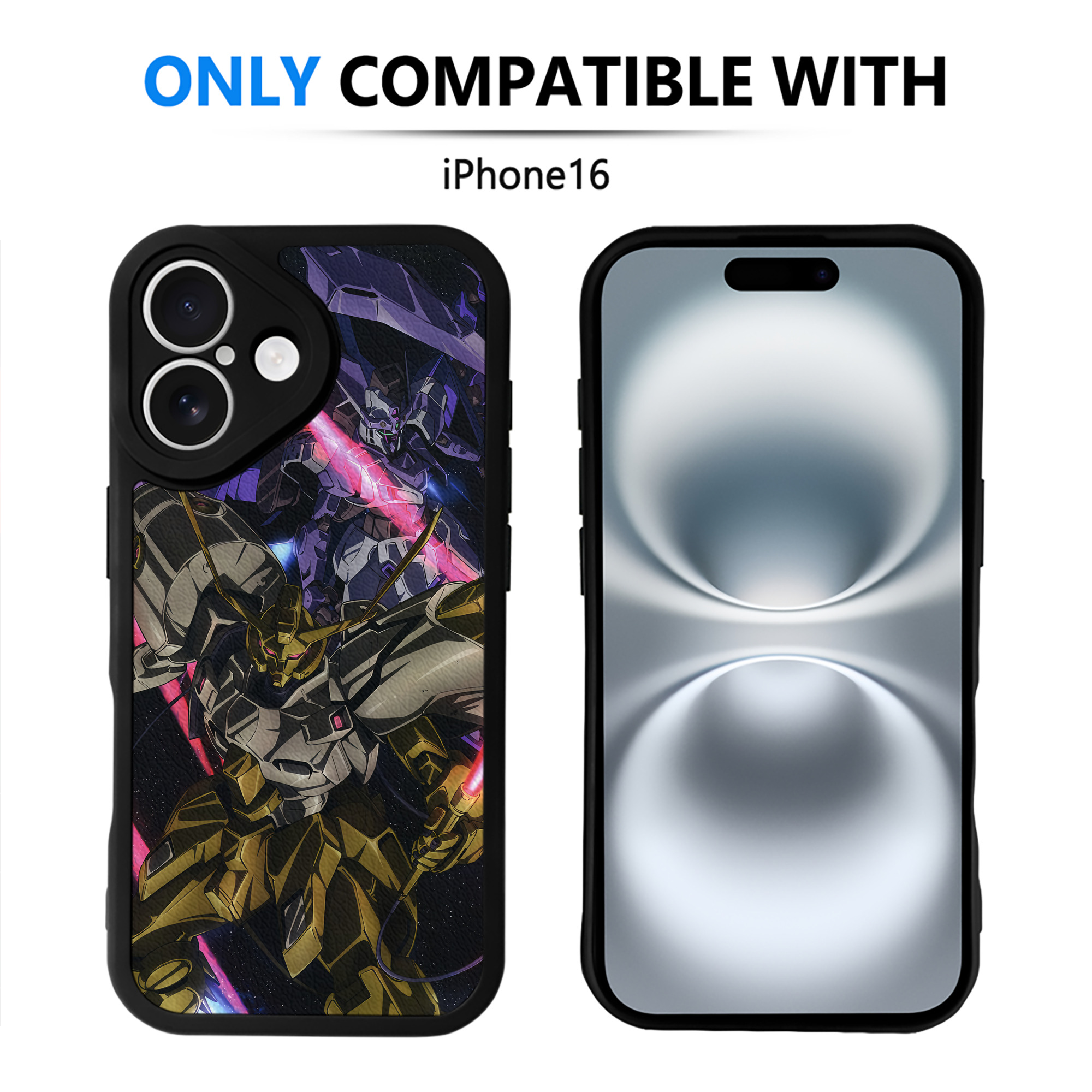 （画像用） 機動戦士ガンダム Mobile Suit Gundam 【iPhone 16シリーズ対応】シリコンスマホケース（レザー調） 材質：シリコン